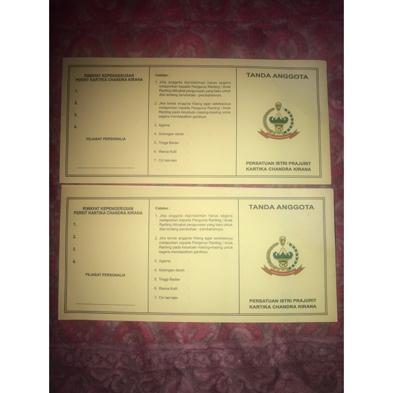 KTA  dan KTA Persit 2500