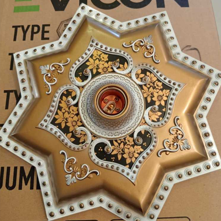 fitting lampu/Fiting Ornamen Plafon Hias PVC/GRC / Fiting Lampu Ornamen 30x30 / Fiting Dekorasi Plaf