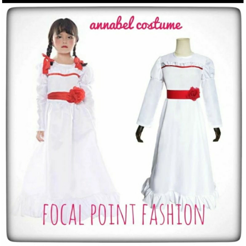 kostum Annabelle anak horor Halloween party costume
