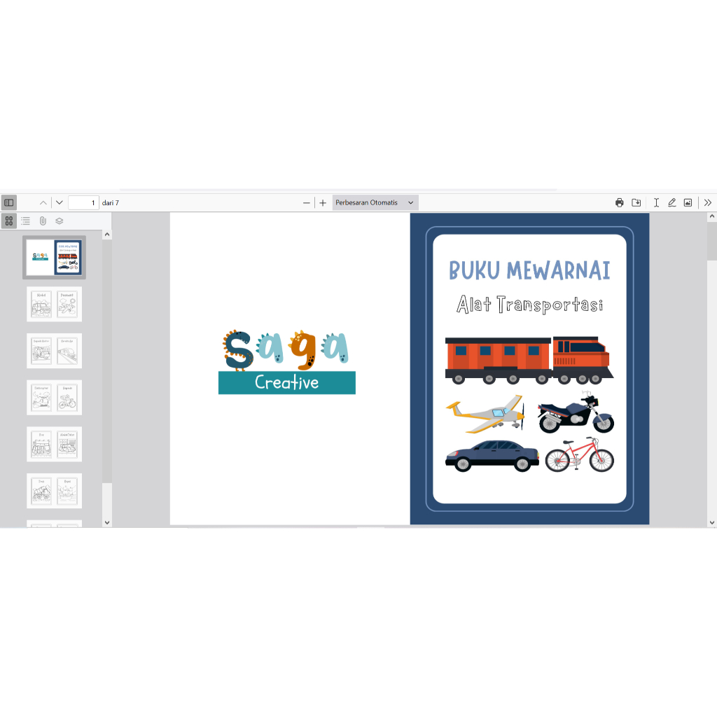 

BUKU MEWARNAI TRANSPORTASI SIAP CETAK