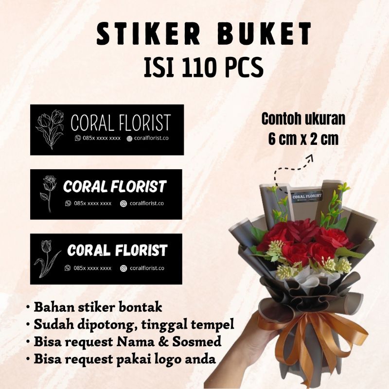 

[110 PCS] STIKER BUKET - STIKER BUKET BUNGA - STIKER LABEL BUKET - STIKER LABEL CUSTOM