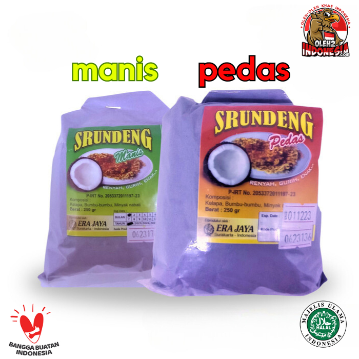 

Serundeng Kelapa solo manis pedas Era Jaya 250 gram