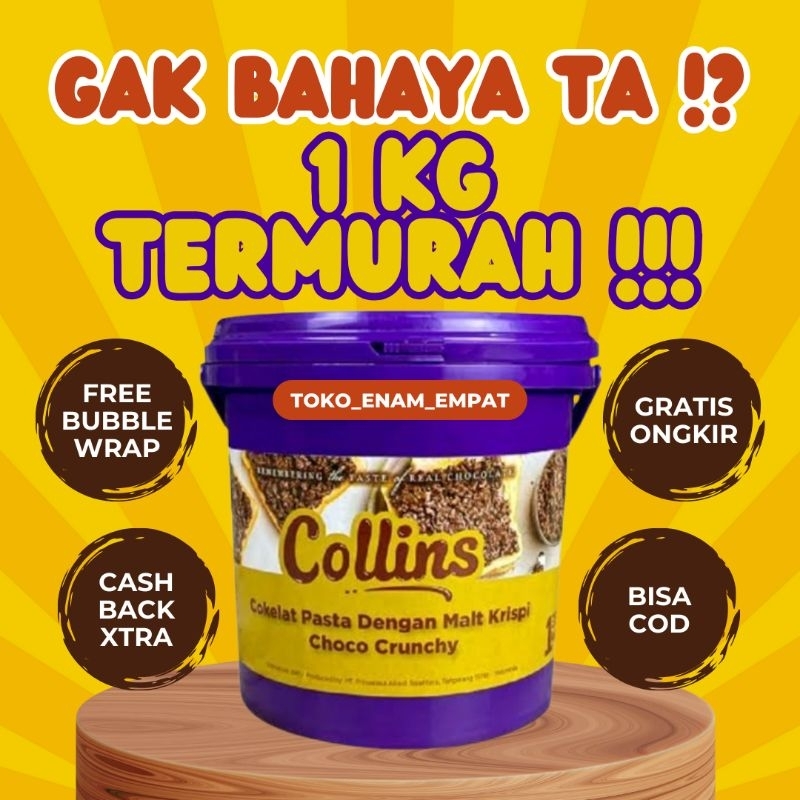 

LIVE JATIM HARGA PALING MURAH! PROMO OBRAL COLLINS CHOCO CRUNCHY 1KG 1 KILO KG KEMASAN ASLI PABRIK EMBER PAIL ORIGINAL COKLAT COKELAT SOKLAT CHOCOLATE CRISPY KRISPI MALT KRIUK KRIUK SELAI ENAK MANIS ANAK ANAK SUKA JAJAN CAMILAN SNACK ROTI KUE HALAL BAKERY