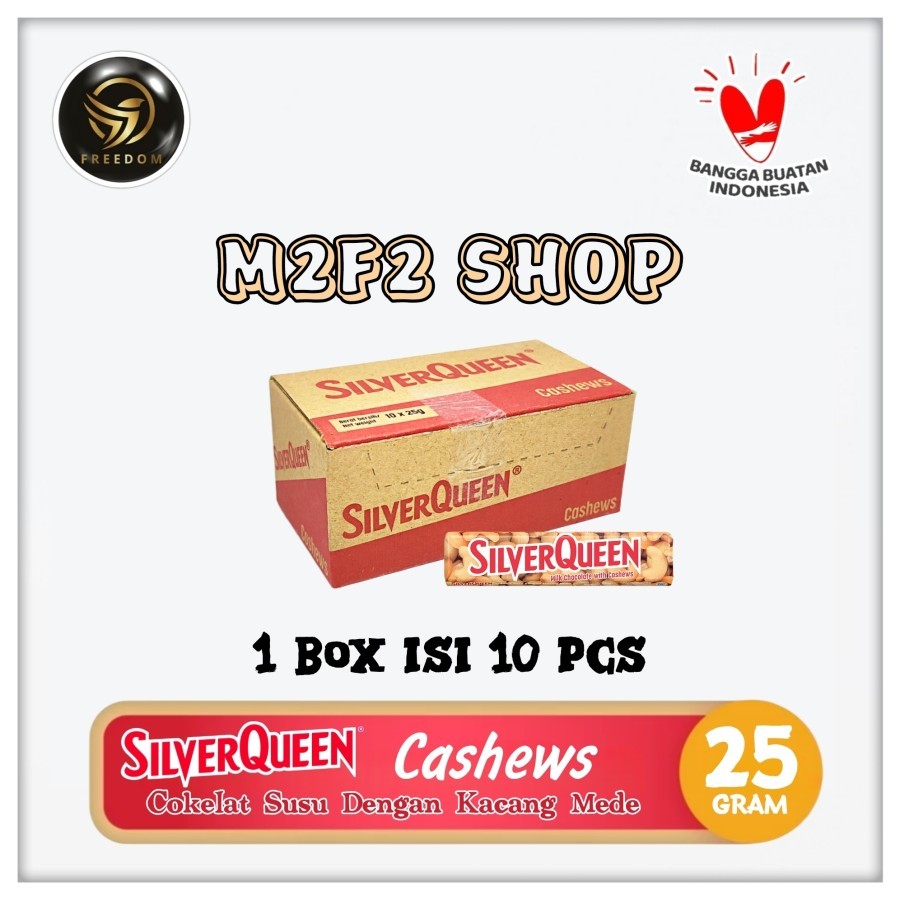 

SilverQueen Milk Chocolate Cashew Bar | Cokelat Susu Kacang Mede - 25 gr (Kemasan 1 Box)