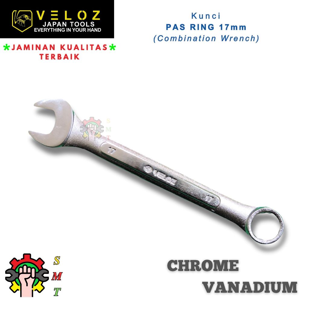 Kunci Pas Ring 17mm VELOZ / Kunci Ring Pas 17mm Chrome Vanadium Steel Veloz SMT Surabaya