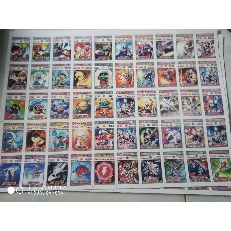 5lembar gambaran kartu kwartet