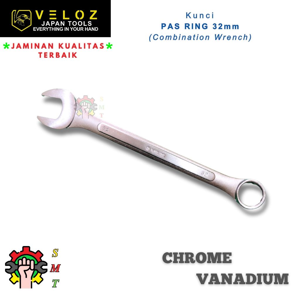 Kunci Pas Ring 32mm VELOZ / Kunci Ring Pas 32mm Chrome Vanadium Steel Veloz SMT Surabaya