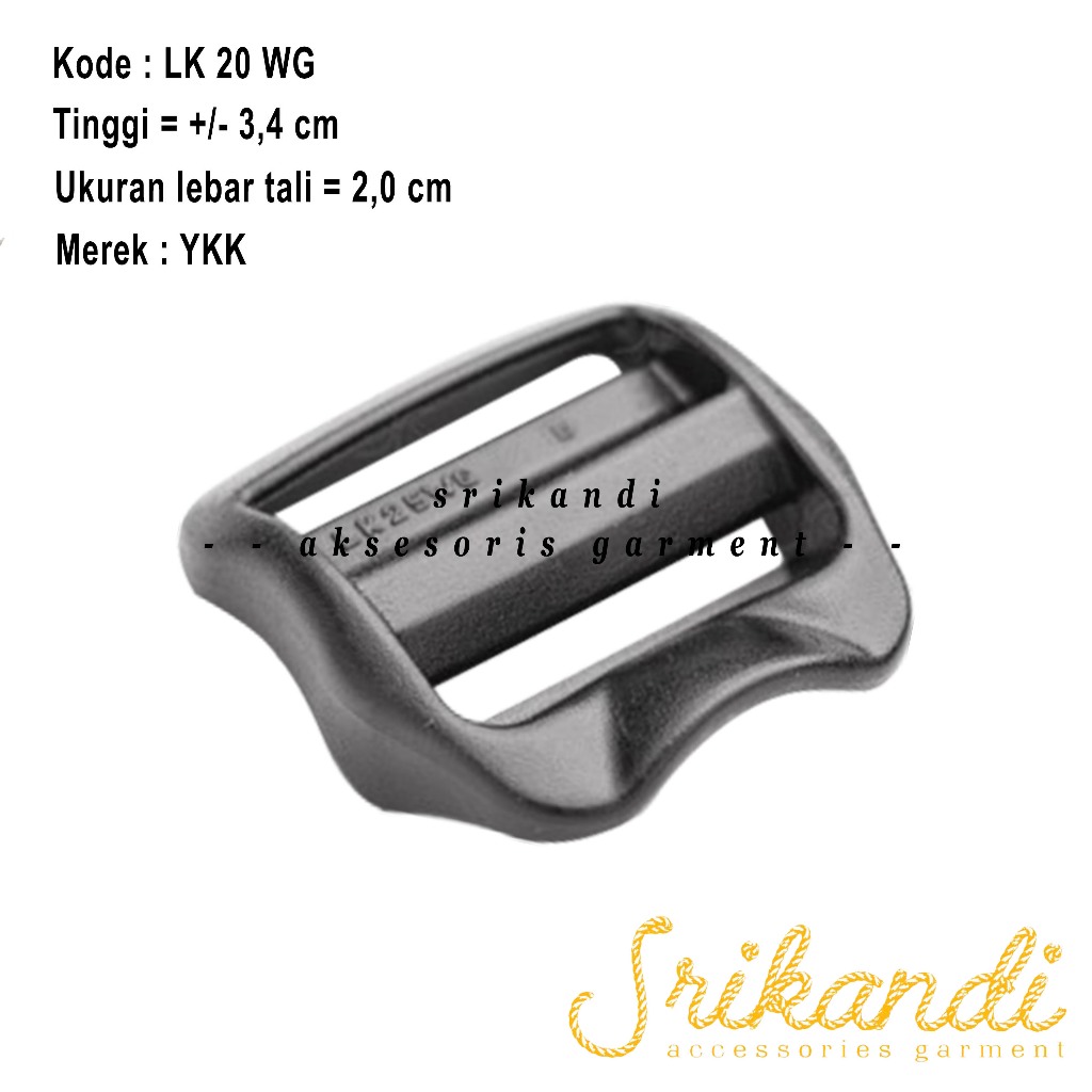 Ring tangga / ring tas plastik buckle ykk polyacetal (pom) strap adjuster (LK-WG)