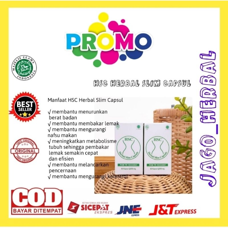 HSC Herbal slim Capsule Obat pelangsing Badan ampuh 100℅ Original Bpom