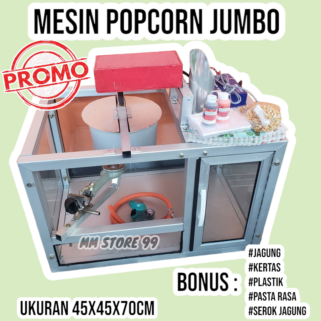 MESIN POPCORN MULTIFUNGSI BESAR / MESIN POPCORN JUMBO / MESIN POPCORN BESAR DUA PINTU