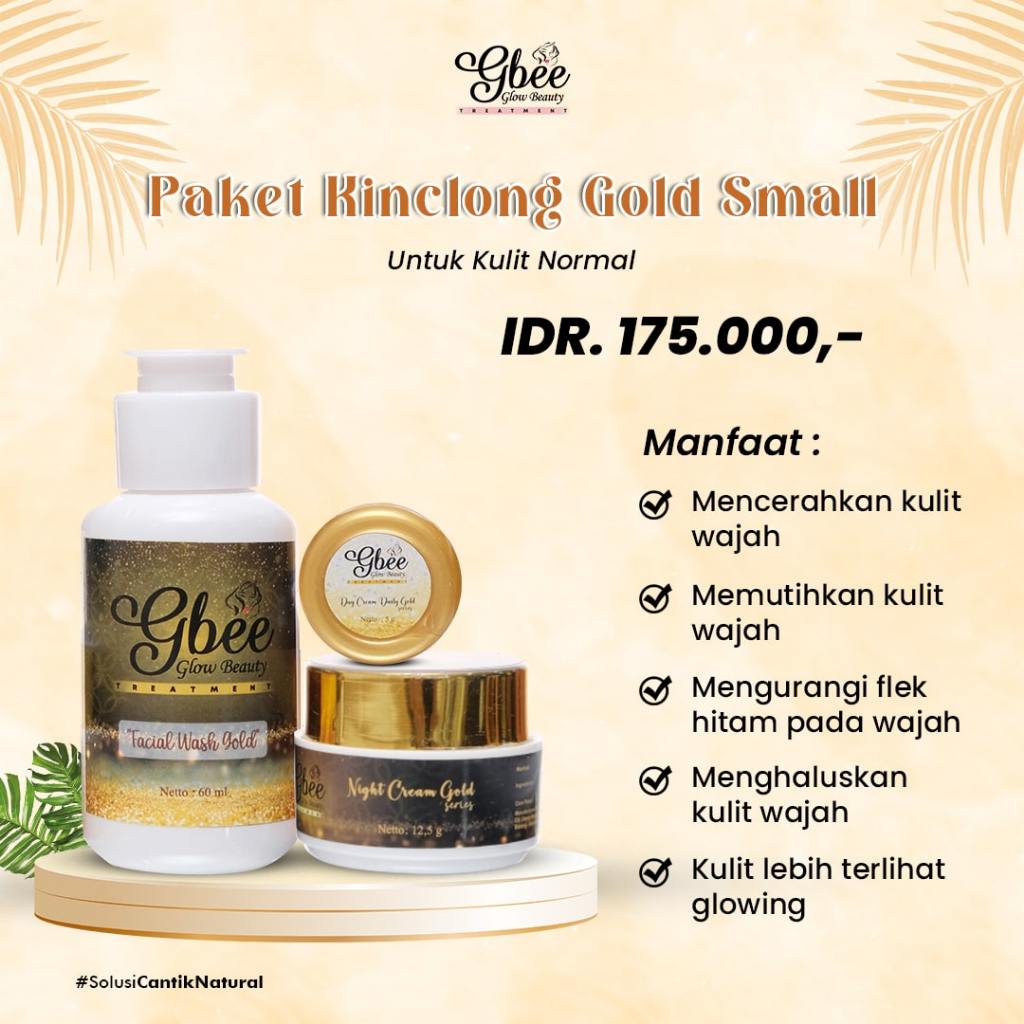 Paket Gold Kinclong Small Gbee Glow /Paket Skincare Kinclong Gold Small