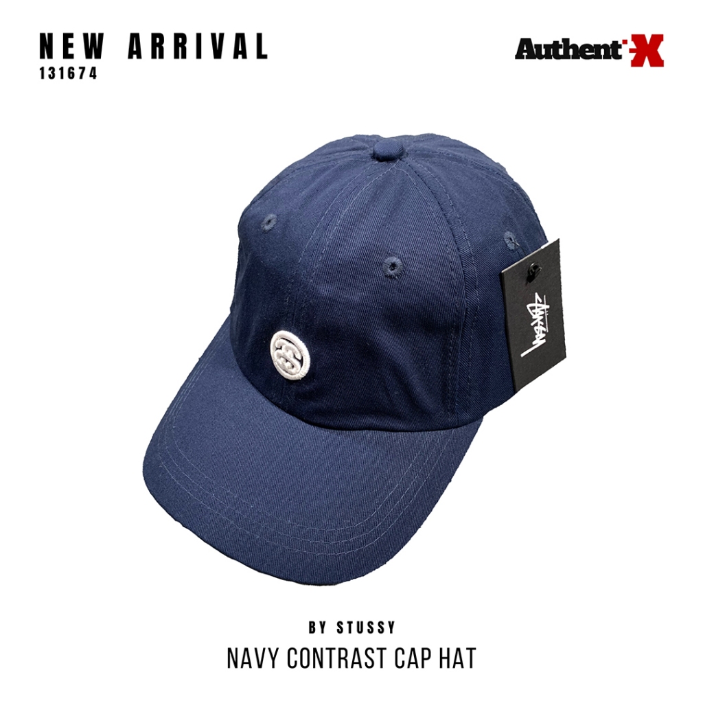 Stussy Contrast Navy Dad Hat Original | Topi