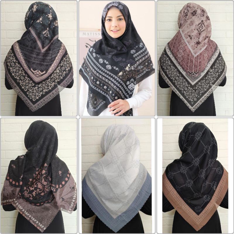 Hijab Voal Motif Syari Segiempat Voal Motif Syari Jumbo 130x130