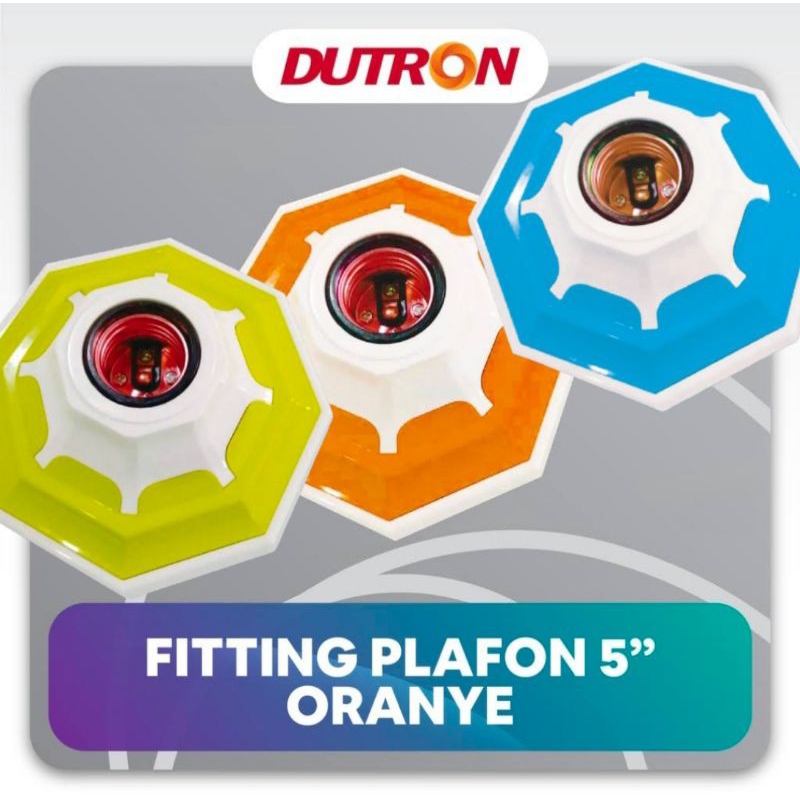 FITTING LAMPU PLAFON DUTRON BULAT 5'' WARNA/FITTING PLAFON/FITTING LAMPU