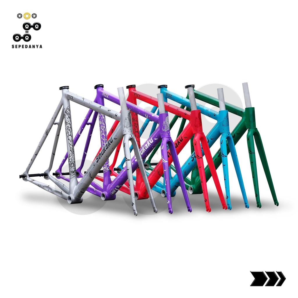 Pizz Shukaku Frameset Frame Set Alloy Sepeda Fixie Fixed Gear Track Bike Bicycle