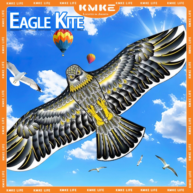 Layangan Elang Jumbo Mainan Pantai Terbang Dengan Angin Kencang & Benang Layang Anak Ke Layangan Lay