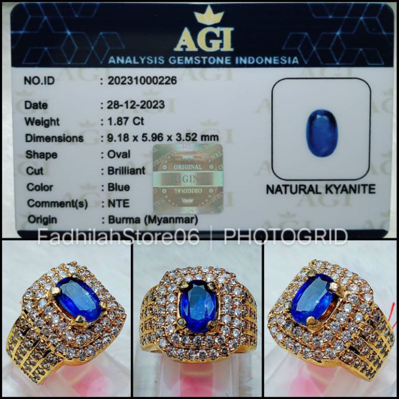 Natural Permata Blue Kyanite Oval Cutting + Memo Lab