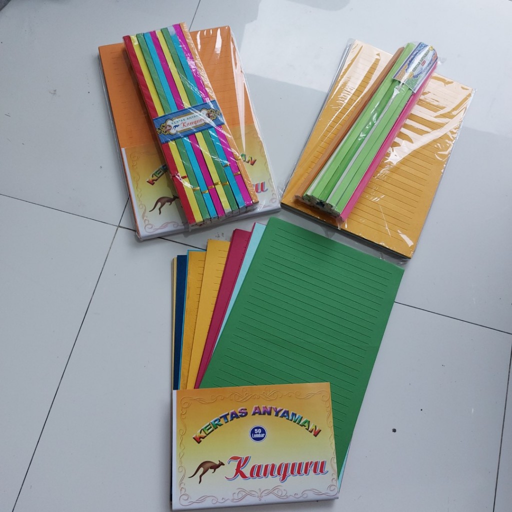 

Kertas Anyaman 1cm Ukuran Folio - 1 Pack Isi 50 Set