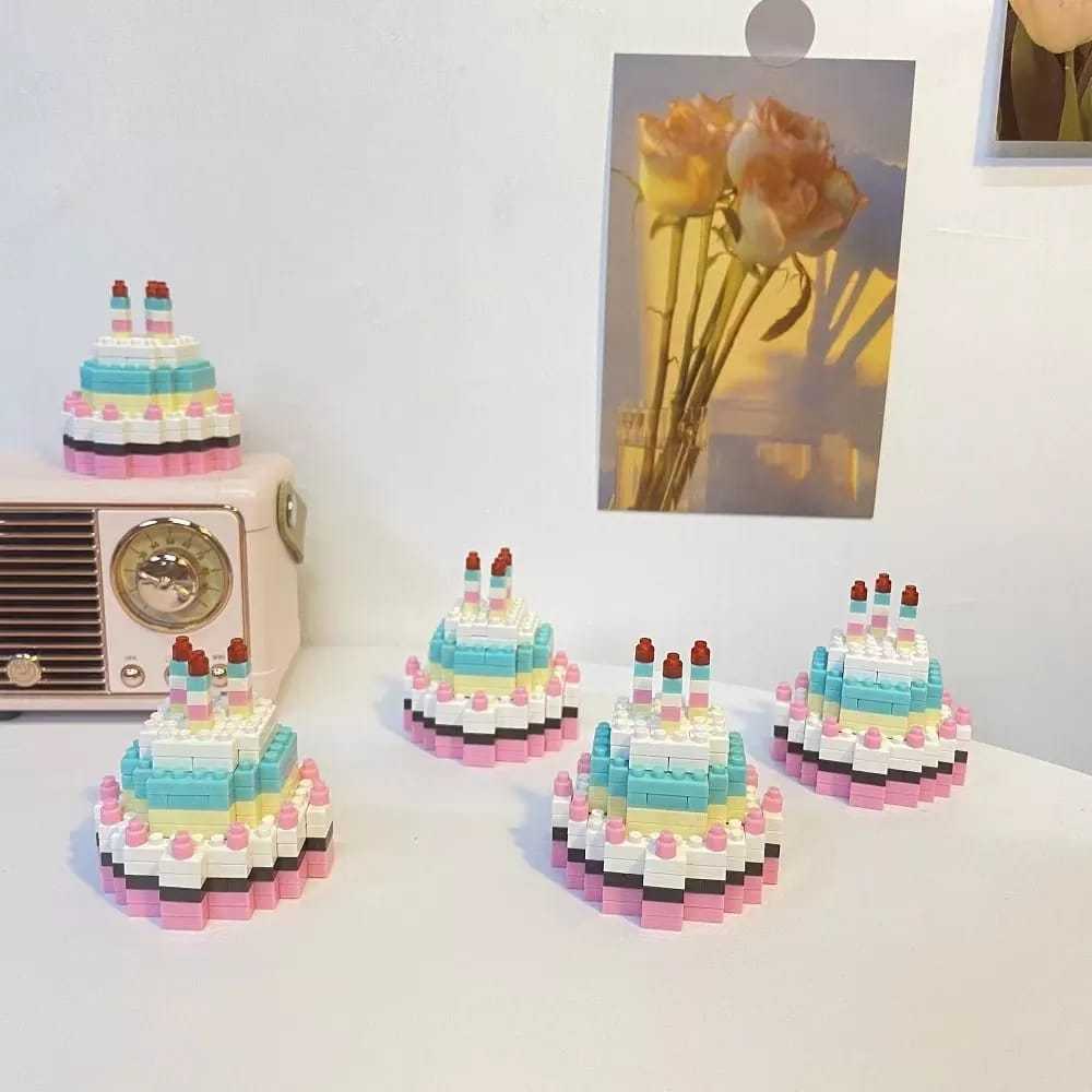 HOKKITERUS21⭐⭐⭐⭐⭐KUE ULANG TAHUN mainan kue ulang tahun blok kue ulang tahun L010