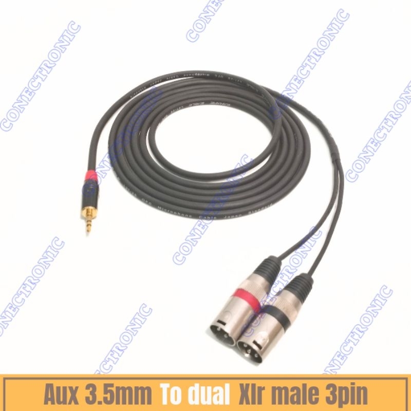 kabel jack 3.5mm ke xlr male 3pin - aux mini stereo to jack canon 4-5 meter