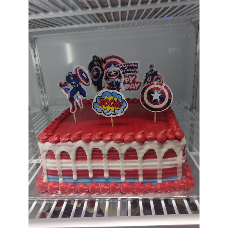 

Birthday cake karakter captain America - kue ulang tahun anak - cake ultah karakter