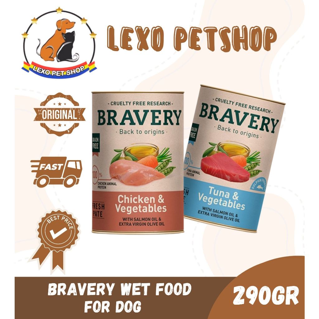BRAVERY Wet Food for Dogs 290gr / Makanan Basah Anjing / Wet Food