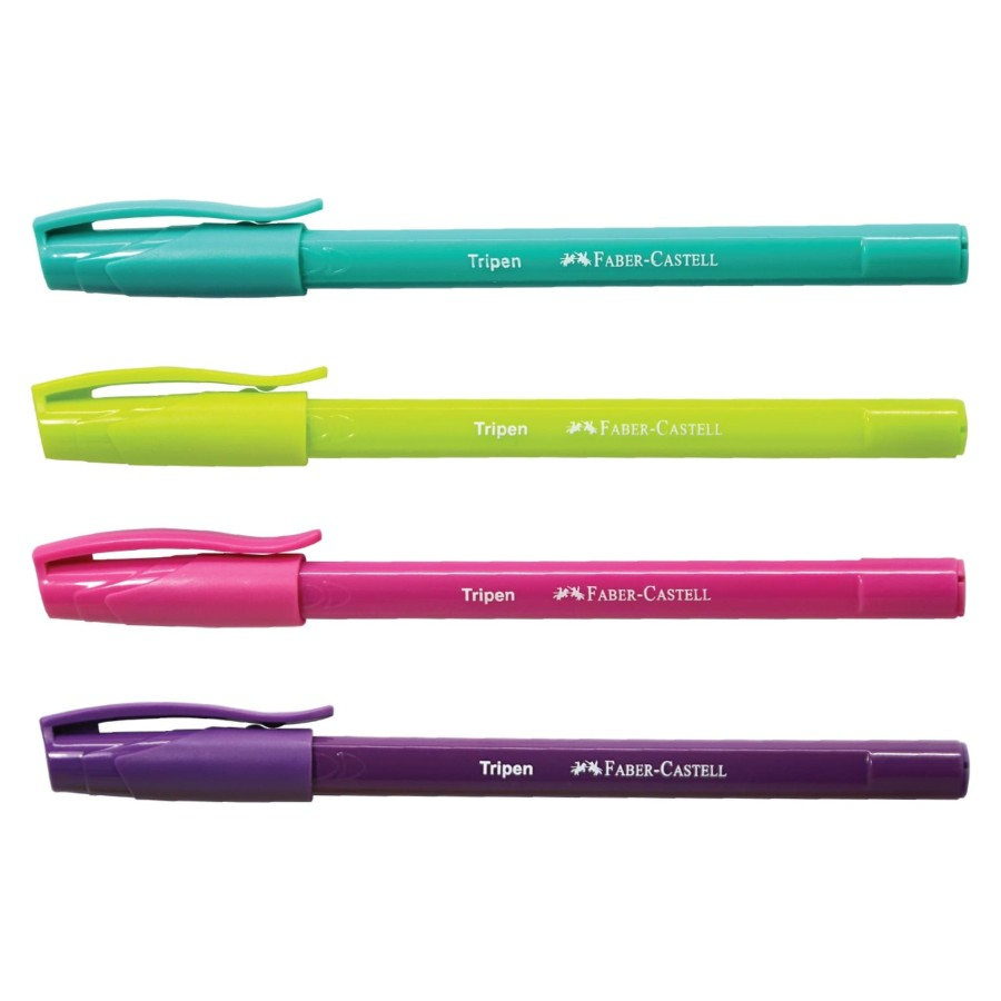 

H7Y Faber-Castell Ballpen Pen Tripen 0.7mm MixBarrel Black Ink Box 12 Free 2 Pcs