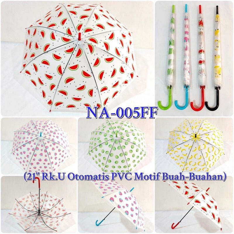 Payung dewasa motif buah payung transparan