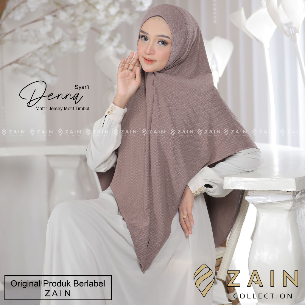 Zain Collection Hijab Syari Denna Jilbab Jumbo Bahan jersey Strada Kerudung Pet Soft Anti tembem