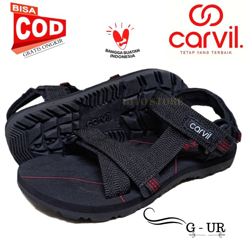 Carvil - Sandal Gunung Pria Carvil Original Sendal Gunung Cowok  Dewasa Outdoor Ringan Awet