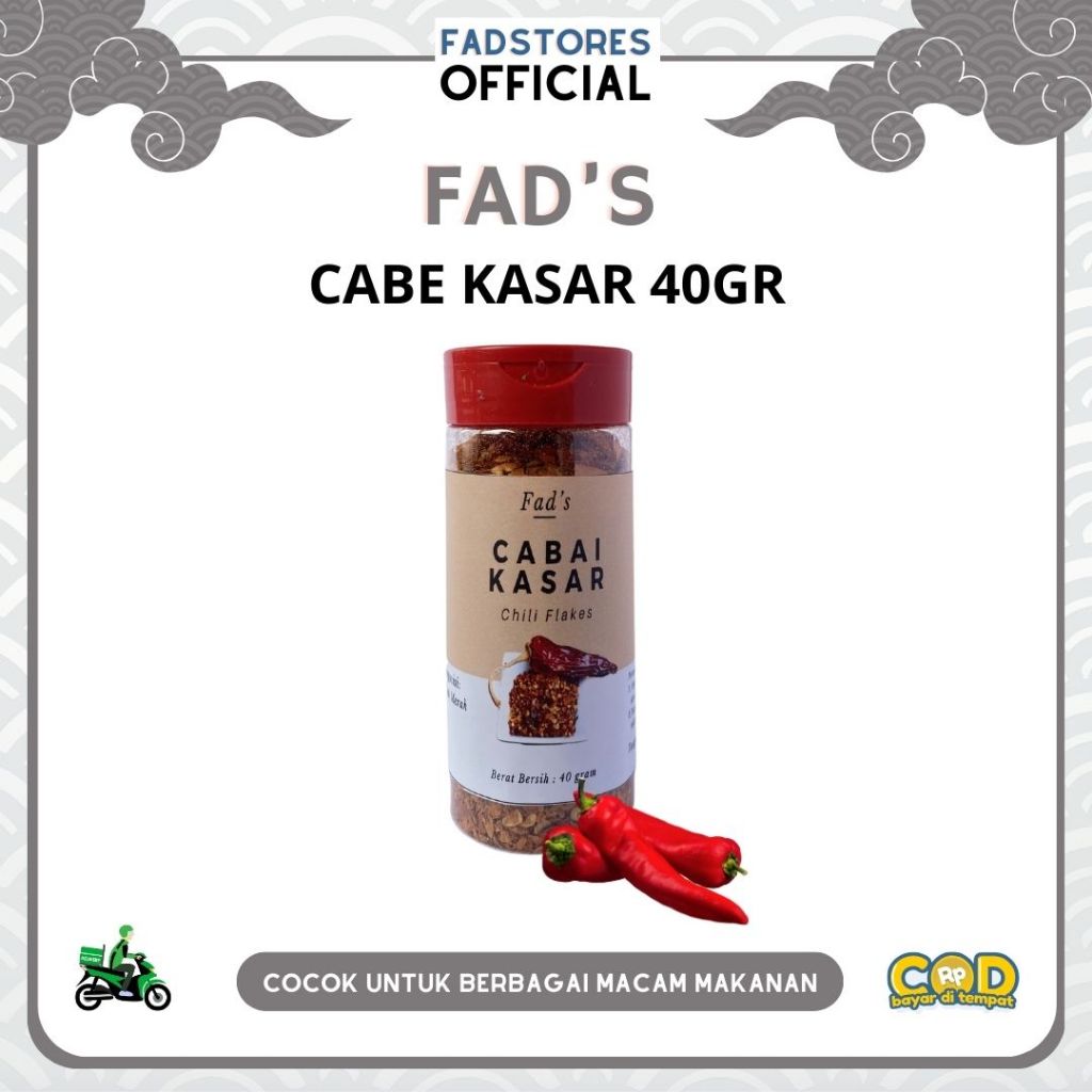 

[Kemasan Botol] Cabai kasar 40gr - Chili Flakes 40gr - Fad's Rempah Bubuk - Rempah JSR