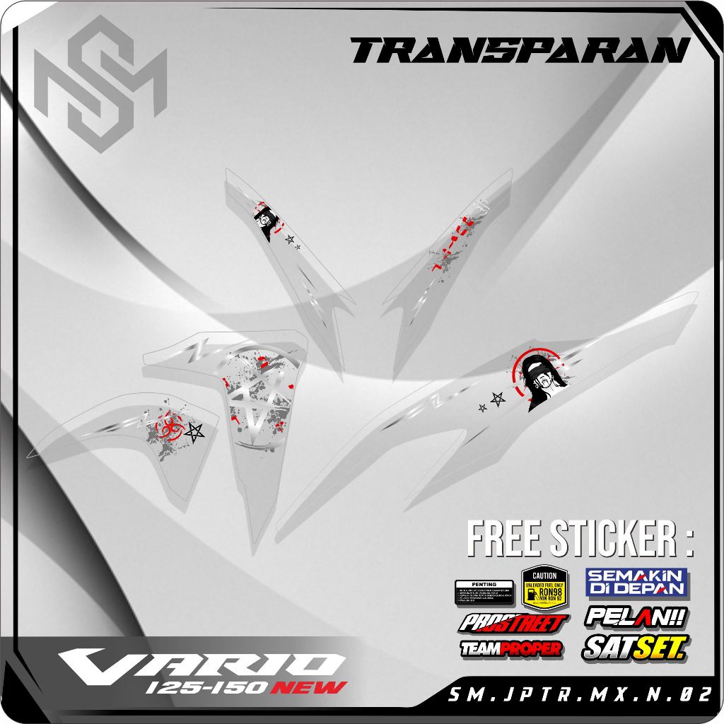 Striping Vario 125-150 New Transparan UV - Striping Vario New Medusa