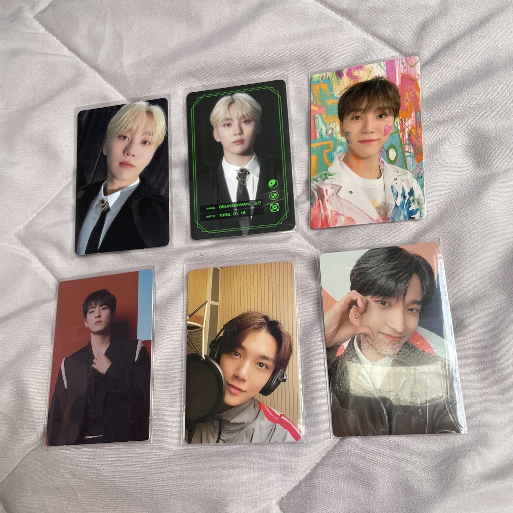 Photocard Seventeen  Seungkwan Wonwoo Joshua DK Jeonghan Folded Poster Face The Sun Carat Ver Power 