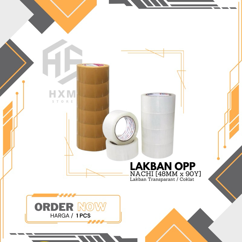 

Lakban Opp Nachi Transparan / Coklat 48 mm x 90 yard [1 pcs]