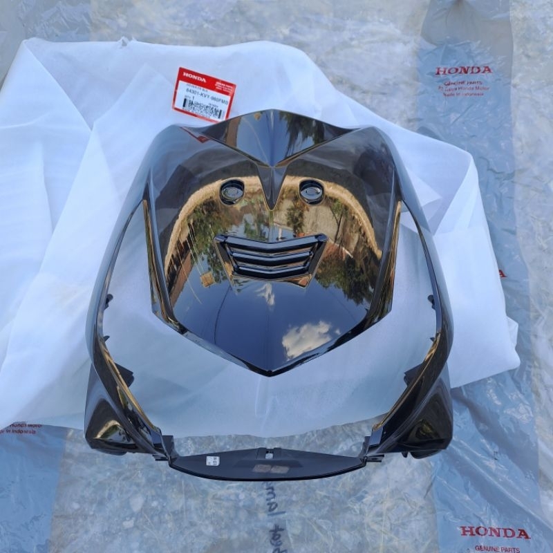 COVER PANEL TAMENG DEPAN HONDA BEAT KARBU HITAM ORI ORIGINAL AHM