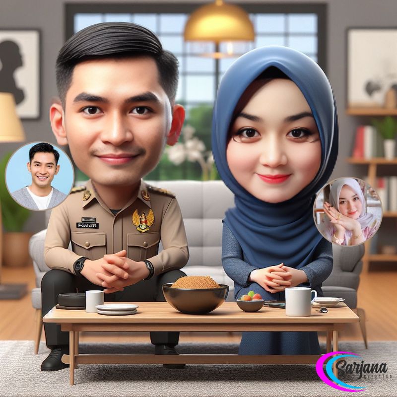 Edit Foto Karikatur Pasangan Polisi 2