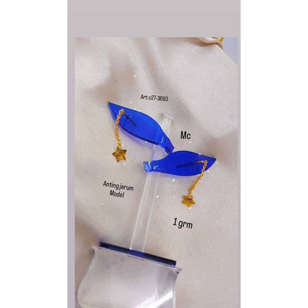 Anting Jarum Emas Asli Motif Bintang Kadar 300