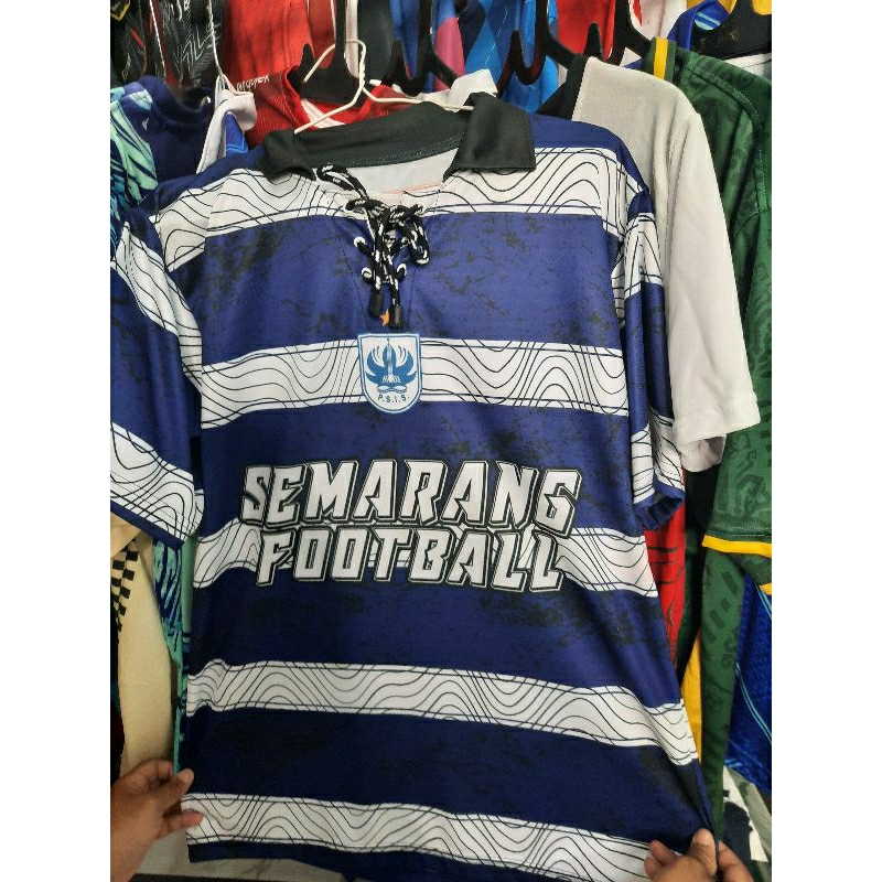 Jersey PSIS Semarang Retro Custom Full Printing Jersey Semarang Football Jersey Supporter