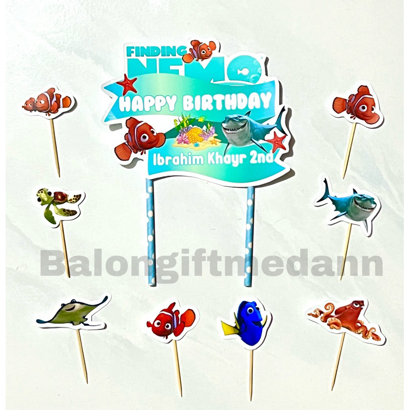 TOPPER CAKE CUSTOM NAMA IKAN FINDING NEMO