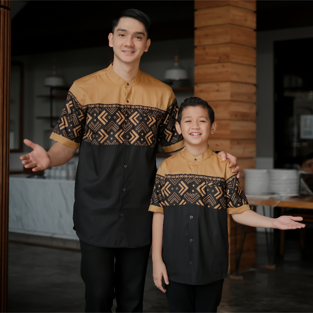 Koko Couple Ayah Dan Anak Model Baju Batik Bahan Toyobo