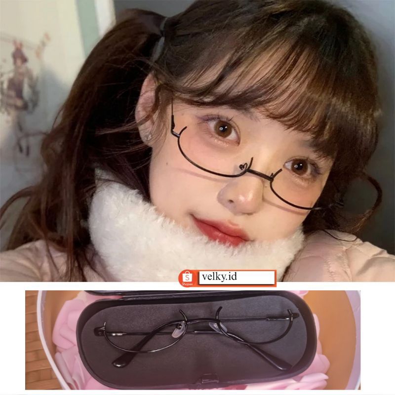 Kacamata setengah bingkai cosplay unisex(tanpa lesa)half frame