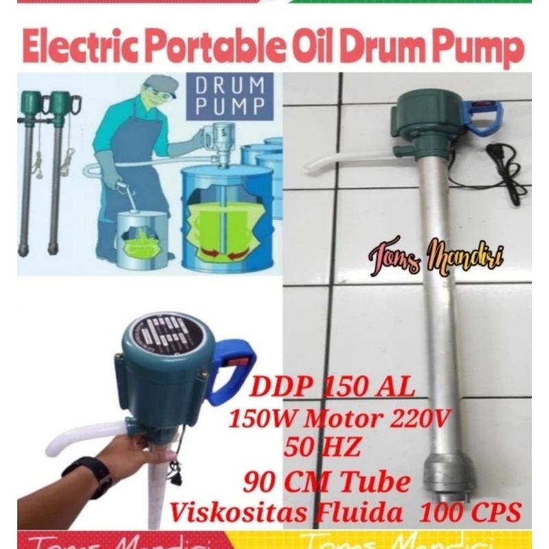 Pompa Minyak Electric Drum Pump Oil Listrik Barrel Pump 220V