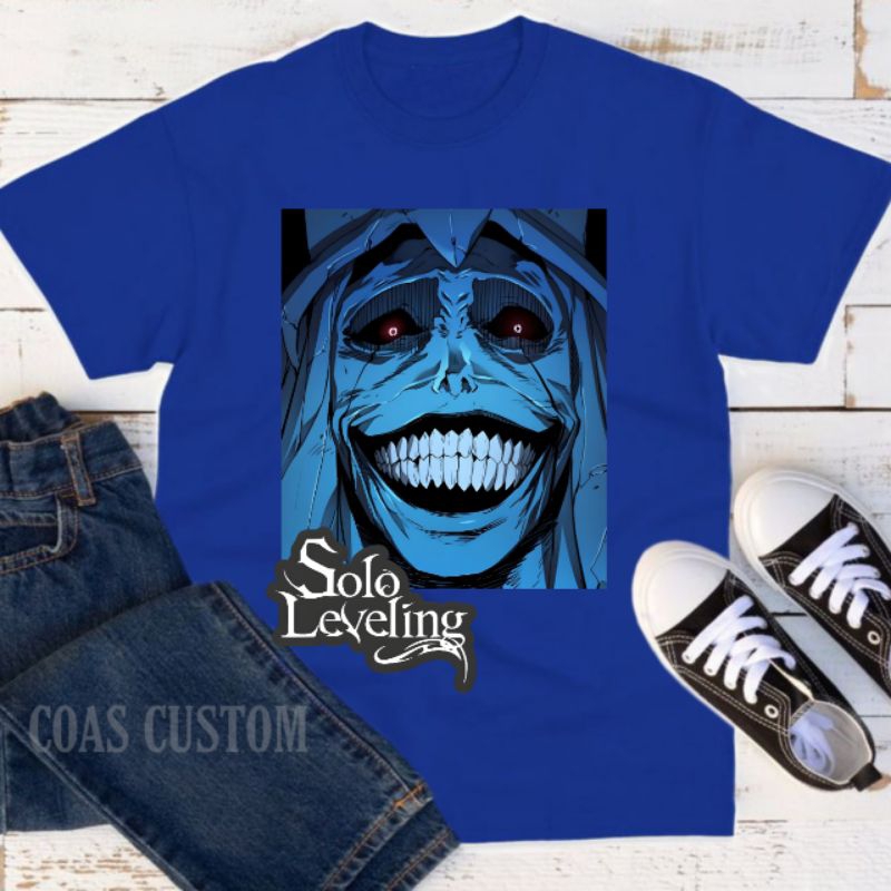 Kaos anak anime solo leveling patung dewa