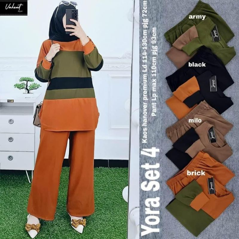 Yora set brick Setelan jumbo Ninis Maxy bahan Kaos