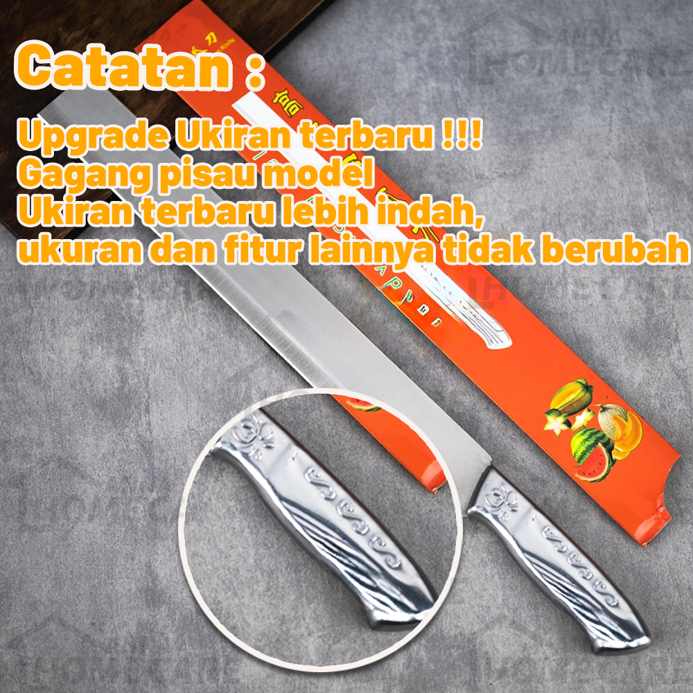Anna Pisau Buah Stainless Steel Bilah Panjang 40Cm/45Cm/50Cm Untuk Belah Buah Besar Semangka Melon