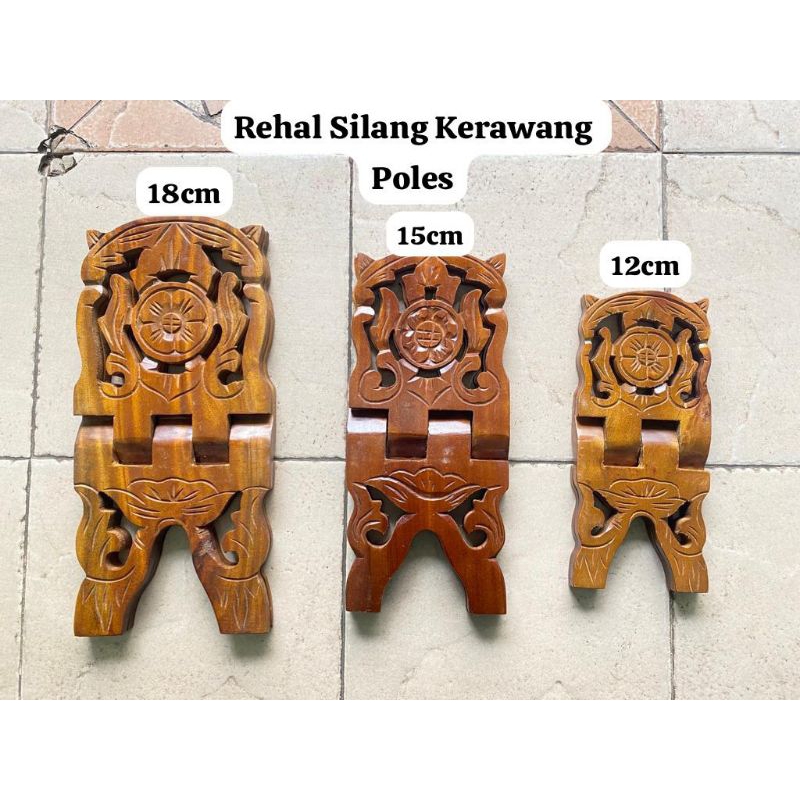 Rehal / Tatakan Ngaji Kayu Kerawang Poles
