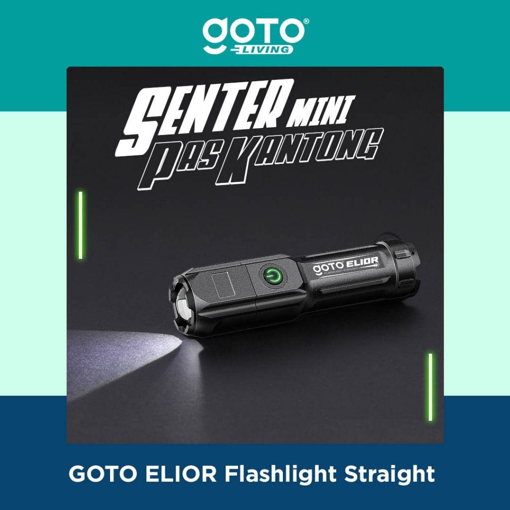 Goto Elior Flashlight Lampu Senter Kecil Mini LED Super Terang Outdoor