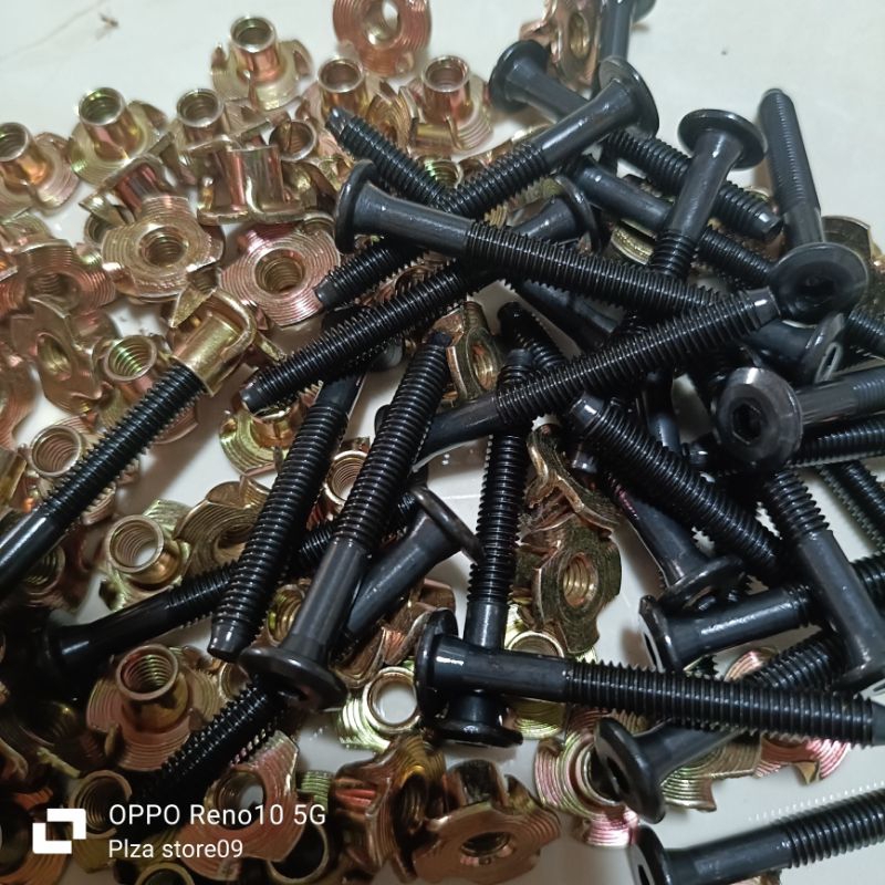 100.set Baut+mur cakar m6 panjang 5cm Baut cakar bok spiker Baut box speaker baut cakar untuk bok sp