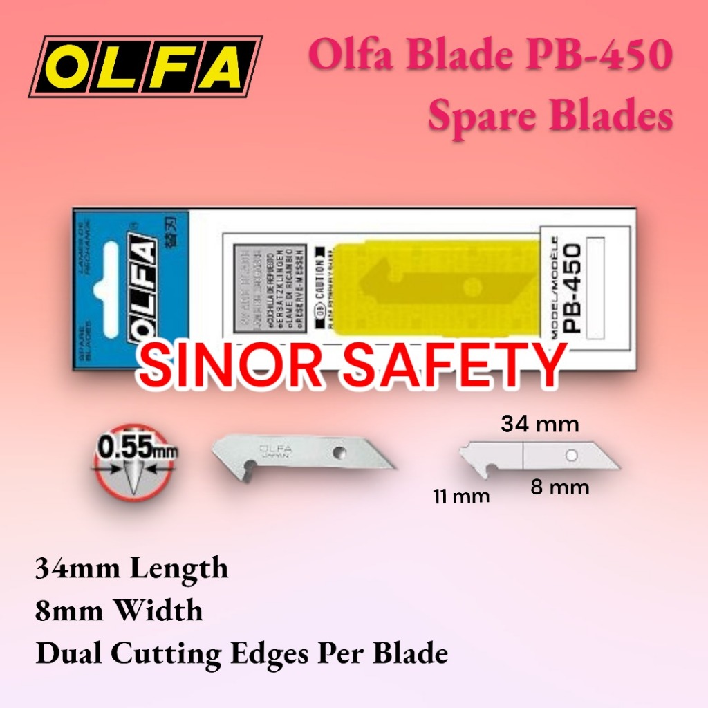 

REFILL Olfa Safety Cutter PB-450 Spare Blades for PC-S isi 5 Pcs