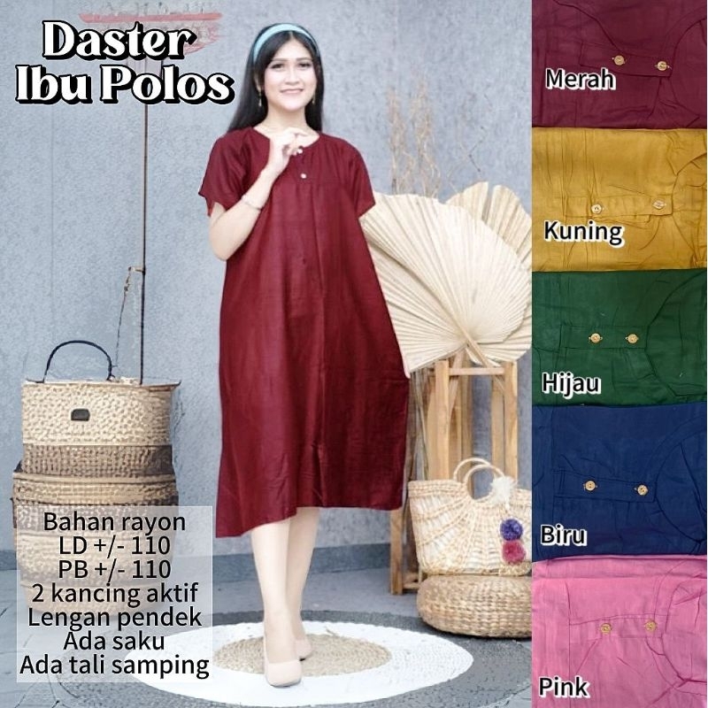 Daster Ibu Polos Standar Busui Ada Tali Samping